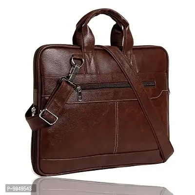 Stylish PU Leather 15.6 inch Laptop Messenger Organizer Bag/Shoulder Sling Office Bag for Men  Women  (41x 30x6 cm)