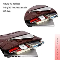 Stylish PU Leather 15.6 inch Laptop Messenger Organizer Bag/Shoulder Sling Office Bag for Men  Women  (41x 30x6 cm)-thumb4