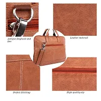 Stylish PU Leather 15.6 inch Laptop Messenger Organizer Bag/Shoulder Sling Office Bag for Men  Women  (41x 30x6 cm)-thumb1