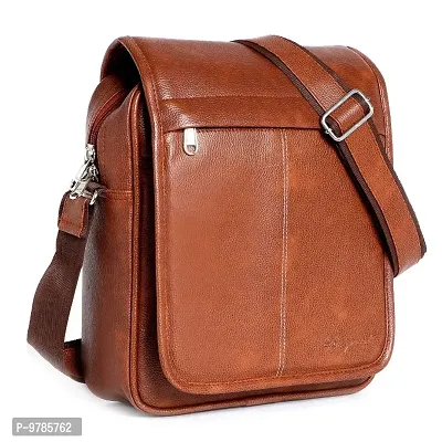Stylish PU Leather Sling Cross Body Travel Office Business Messenger-BROWN-thumb0