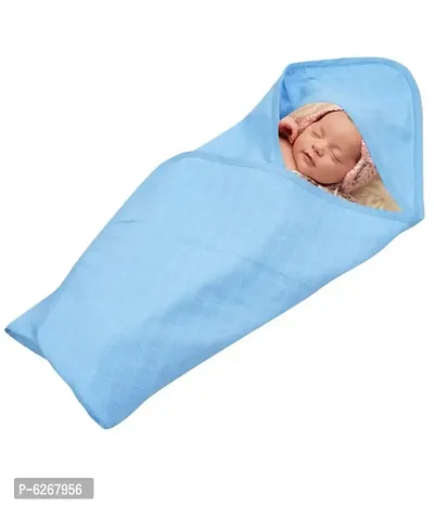 Elegant Cotton Wrapper Hooded Blanket For New Born Baby-thumb0