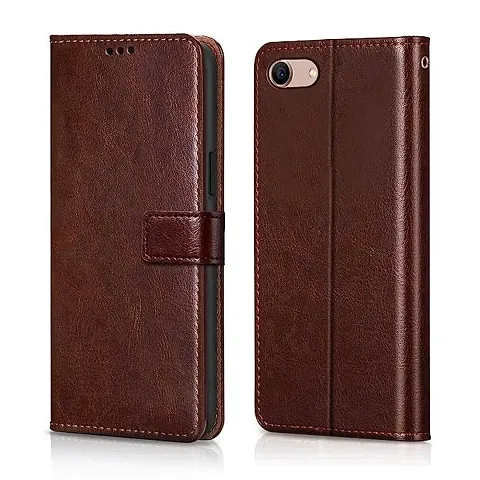 Flip Cover for Oppo F1s, Luxury Look Wallet Stand Flip Cover Case for Oppo F1s - Brown