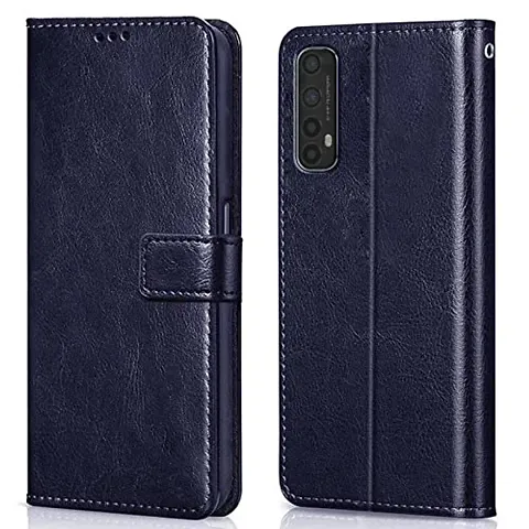 Cloudza Vivo V15 Pro Flip Back Cover | PU Leather Flip Cover Wallet Case with TPU Silicone Case Back Cover for Vivo V15 Pro Blue