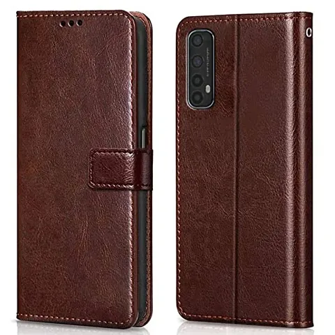 Realme 7 / Narzo 30 4G / Narzo 20 Pro Flip Back Cover Case | Leather Finish | Inbuilt Stand  Pockets | Wallet Flip Cover Case for Realme 7 / Narzo 30 4G / Narzo 20 Pro