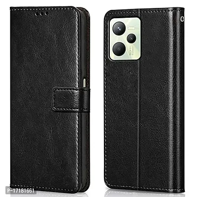 Flip Cover Back Case Cover for Realme C35 | Realme Narzo 50A Prime (Flexible | Leather Finish | Card Pockets Wallet  Stand-thumb0