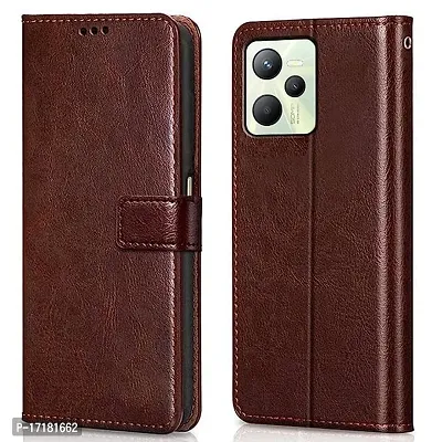 Flip Cover Back Case Cover for Realme C35 | Realme Narzo 50A Prime (Flexible | Leather Finish | Card Pockets Wallet  Stand-thumb0