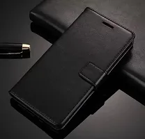 Leather Magnetic Vintage Flip Wallet Case Cover for Vivo Y12 / Y15 / Y17 / U10 (Black)-thumb1