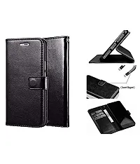 Leather Magnetic Vintage Flip Wallet Case Cover for Vivo Y12 / Y15 / Y17 / U10 (Black)-thumb2