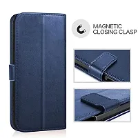 Leather Magnetic Vintage Flip Wallet Case Cover for Vivo Y12 / Y15 / Y17 / U10 (Blue)-thumb3