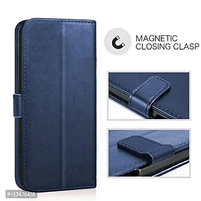 Vivo Y15s Flip Case | Premium Leather Finish Flip Cover | with Card Pockets | Wallet Stand |Complete Protection Flip Cover for Vivo Y15s - Blue-thumb4