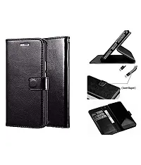 Leather Finish Flip Cover for Vivo Y11 | Inside Pockets  Inbuilt Stand | Wallet Style | Magnet Closure Vivo Y11 Flip Case ( Black)-thumb3