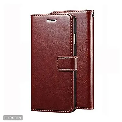 Leather Flip Cover for Samsung Galaxy J2 Core - SM-J260G - Brown-thumb0