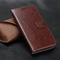 Leather Flip Cover for Samsung Galaxy J2 Core - SM-J260G - Brown-thumb3
