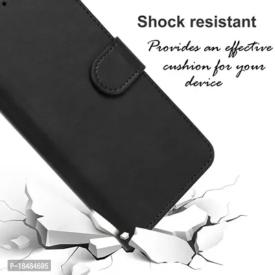 Shock Proof Flip Cover Back Case Cover for Oppo A74 4G | F19s | F19 (Flexible | Leather Finish | Card Pockets Wallet  Stand | Black)-thumb2