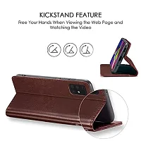 Shock Proof Flip Cover Back Case Cover for Oppo A74 4G | F19s | F19 (Flexible | Leather Finish | Card Pockets Wallet  Stand | Brown)-thumb3