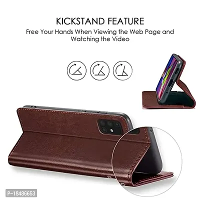 Realme 5 Pro Flip Case Leather Finish | Inside TPU with Card Pockets | Wallet Stand and Shock Proof | Magnetic Closing | Complete Protecti-thumb4