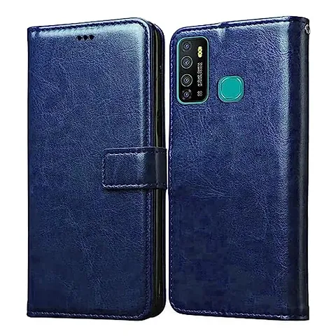 ARTI INDUSTRIES Infinix Hot 9 / Hot 9 Pro Flip Back Cover | PU Leather Flip Cover Wallet Case with TPU Silicone Back Case Cover for Infinix Hot 9 / Infinix Hot 9 Pro Mobile