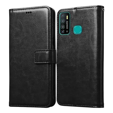 ARTI INDUSTRIES Infinix Hot 9 / Hot 9 Pro Flip Back Cover | PU Leather Flip Cover Wallet Case with TPU Silicone Back Case Cover for Infinix Hot 9 / Infinix Hot 9 Pro Mobile