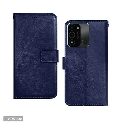 ARTI INDUSTRIES Leather Finish Tecno Spark 8C Flip Back Cover | Inbuilt Stand  Pockets | Wallet Style Flip Cover Case for Tecno Spark 8C-thumb0