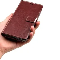 Vivo 1904 Flip Case | Premium Leather Finish Flip Cover | with Card Pockets | Wallet Stand |Complete Protection Flip Cover for  Vivo 1904 - Brown-thumb2