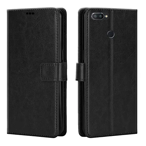 Oppo A7 Flip Cover (Black)