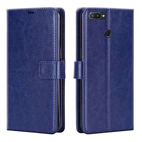 Oppo A7 Flip Cover (Blue)