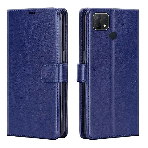 Oppo A15 Flip Cover  (Blue)