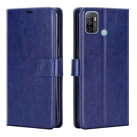 Oppo A53 Flip Cover (Blue)