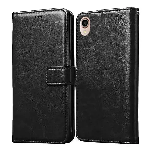 Vivo Y90 Flip Cases  Cover (Black)