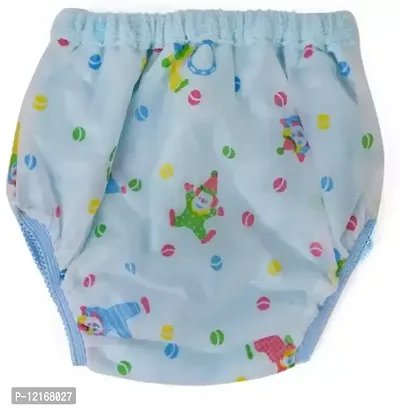 Reusable  Waterproof PVC Plastic Diaper Joker Panties/Diaper Padded Baby Nappy Panties/Training Pants With Inner  Outer Soft Plastic- Pack of 6 (Small) (Sea Green,Pink,Blue)-thumb2