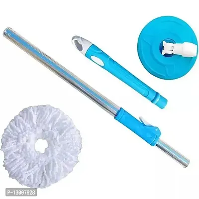 GETANYWAY Magic Spin Mop Handle Stick with Microfiber Head | Stainless Steel Pole for 360&deg; Floor Cleaning Mop With  Microfiber Refill (multicolor)-thumb0