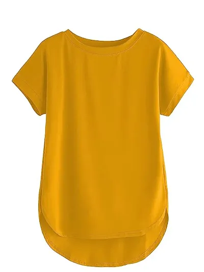 V3Squared Women's Maroon Round Neck Up and Down Cotton T-Shirt