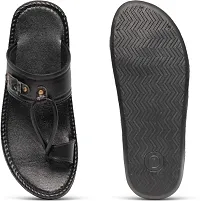 Royal Chief Men's Synthetic Leather Flip Flop (Black, 10)-thumb3
