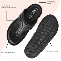 Extra soft Care Orthopedic  Comfortable  Sole Footwear Daily Use Casual Home Wear Stylish Latest Black genuine leather Thump Chappal-Sandals-Slippers for Men's-Gents-Boy'-thumb4