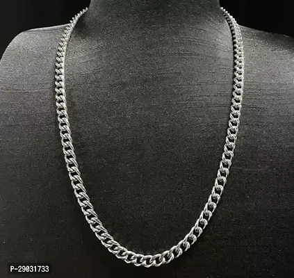 Stylish New Fancy Silver Plated Chain For Men-thumb0