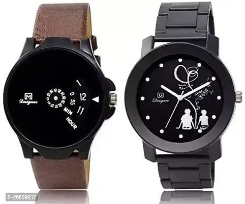 Stylish Analog Watches For Men, Pack Of 2