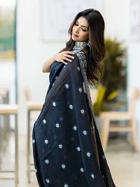 Stylish Cotton Linen Saree with Blouse piece-thumb1