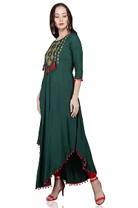 Royansh Women's Embroidered Rayon Asymmetric Kurta-thumb3