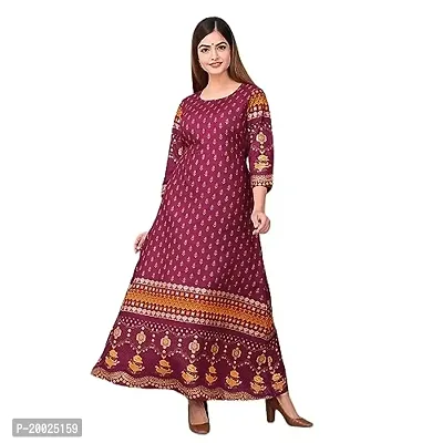 Royansh Women's Printed Rayon Anarkali Kurta-thumb0