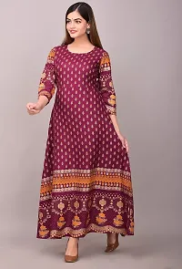 Royansh Women's Printed Rayon Anarkali Kurta-thumb2