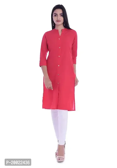 Royansh Women's Solid Straight Cotton Kurti