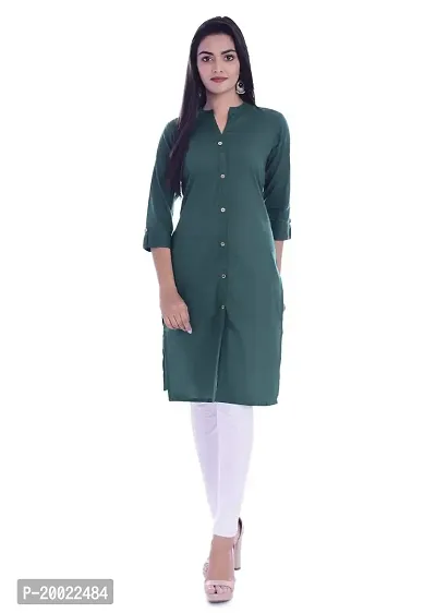 Royansh Women's Solid Straight Cotton Kurti