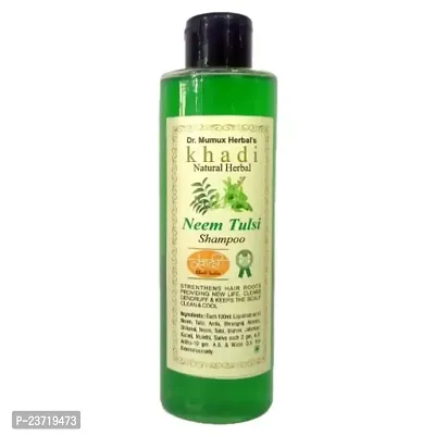 Khadi Natural Herbal neem and tulsi shampoo For Hair Fall, Free From Parabens,Anti Dandruff  Anti Hair Fall ,Damaged Hair,Enriched with Fiber Actives, Repairs Hair Damage 200 ml combo pack off 02-thumb3