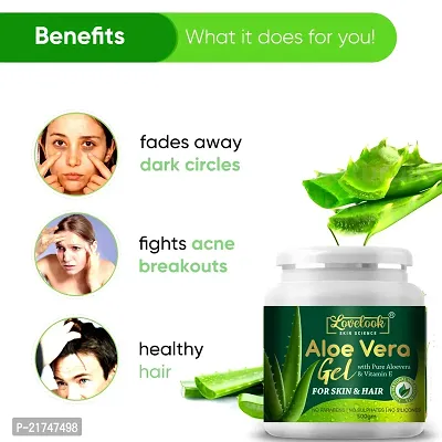 Lovelook 100% Pure Aloe Vera Gel for Beautiful Face, Skin  Hair-thumb2