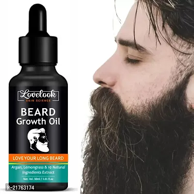 Lovelook Beard Growth Oil - Argan, Lemongrass  10 Natural Ingredients Extract Hair Oil