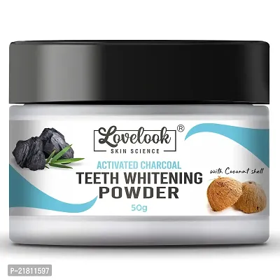 Lovelook Organic Teeth Whitening Charcoal Powder for Tobacco Stain  Yellow Teeth Removal Teeth Whitening Kit-thumb0