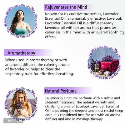 Lovelook Lavender Essential Oil - Pure Natural Use For Aromatherapy, Therapeutic Grade, Health Boost, Hair Re-Growth, Face  Skin Care-thumb2