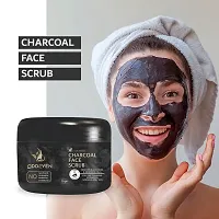 Oddeven Activated Charcoal Anti-pollution Face Care - Charcoal Face Scrub  Face Wash, 50 gm Each (Combo of 2)-thumb1