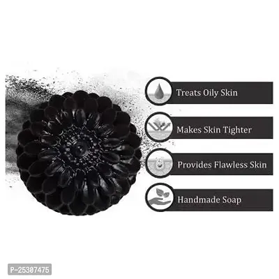 Oddeven Activated charcoal soap for skin whitening, Natural Detox, Deep cleaning, Skin care soap(3x100g) pack of 3.-thumb3