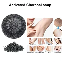 ODDEVEN Activated Charcoal Soap For Women Skin Whitening, Acne, Blackheads, Anti Wrinkle, Pimple Skin Care Soap.(Pack Of 5)-thumb4